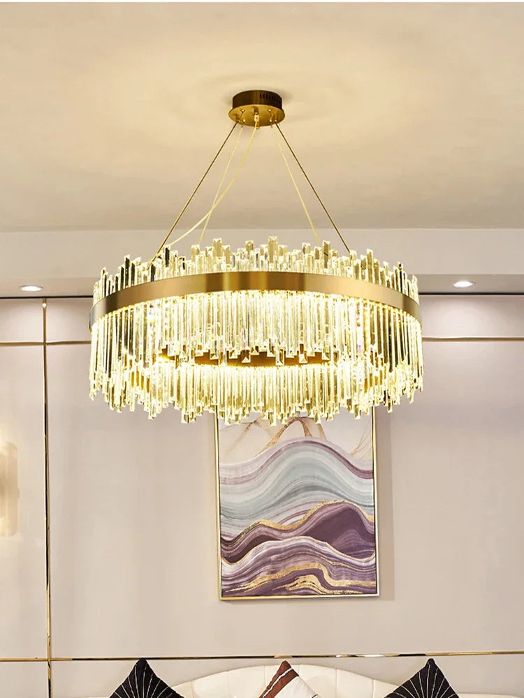 Nordic Luxury Chandeliers Crystal Pendant Ceiling Lights for Living Dining Room Kitchen Gold Pendant Light Decor Indoor Lighting