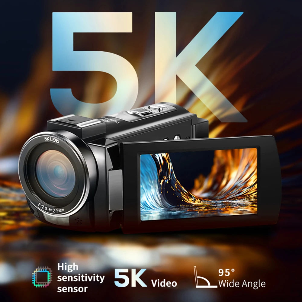 ORDRO HDR-AE20 5K Digital Video Camera WiFi Camcorder DV Recorder 3.0 Inch IPS Touch Panel 56MP 18X Digital Zoom Time-lapse