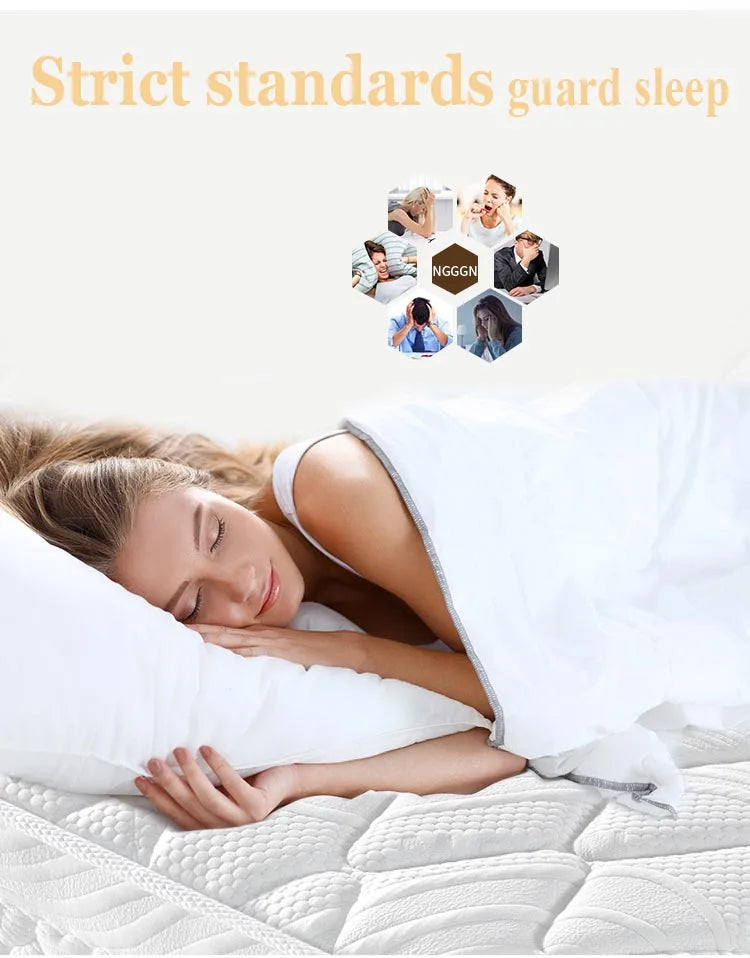 Mattress Queen King Size Latex Gel High Density Memory Mattress Rolled up Packing Pocket Coil Mattress