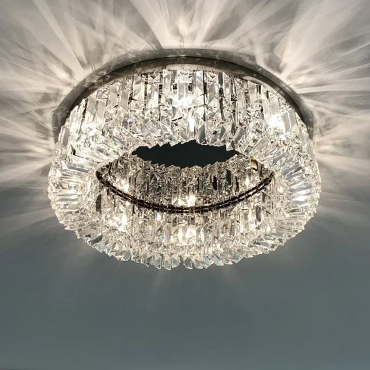 Luxury Modern Minimalist Crystal Glass Round Ceiling Chandelier for  Living Room Bedroom Study Led Indoor Lighting Decor