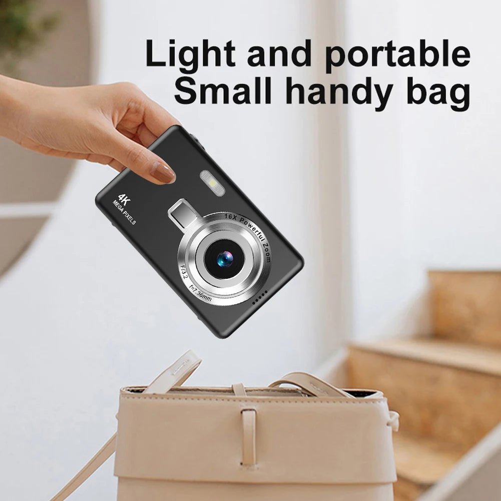 4K HD 1080P Digital Camera 96MP Autofocus Vlogging Camera 16X Zoom Video Photography Camera 2.4 Inch IPS Screen