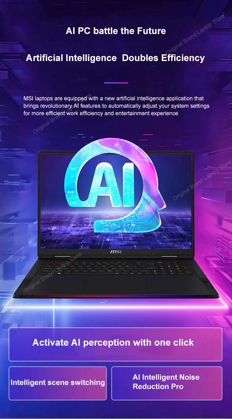 2024 MSI Raider A18 HX Gaming Laptop 18 Inch 2.5K QHD 240Hz IPS Screen Notebook AMD Ryzen R9-7945HX 32GB 2TB RTX4090 Netbook PC