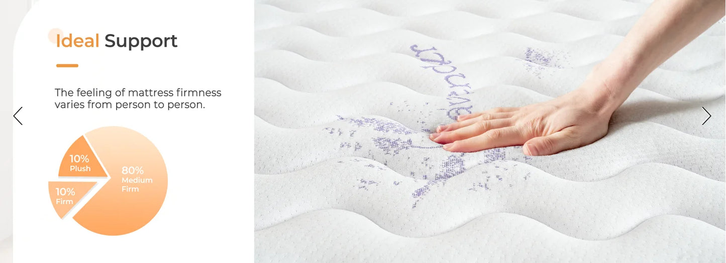 10 Inch Hybrid Mattress with Breathable Memory Foam and Individual Pocket Spring-Medium Firm