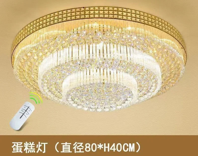 Nordic Modern Golden Round Ring Hanging Light Modern LED Crystal Ceiling Chandelier Lamp For Dinning Living Room Hall Home Decor