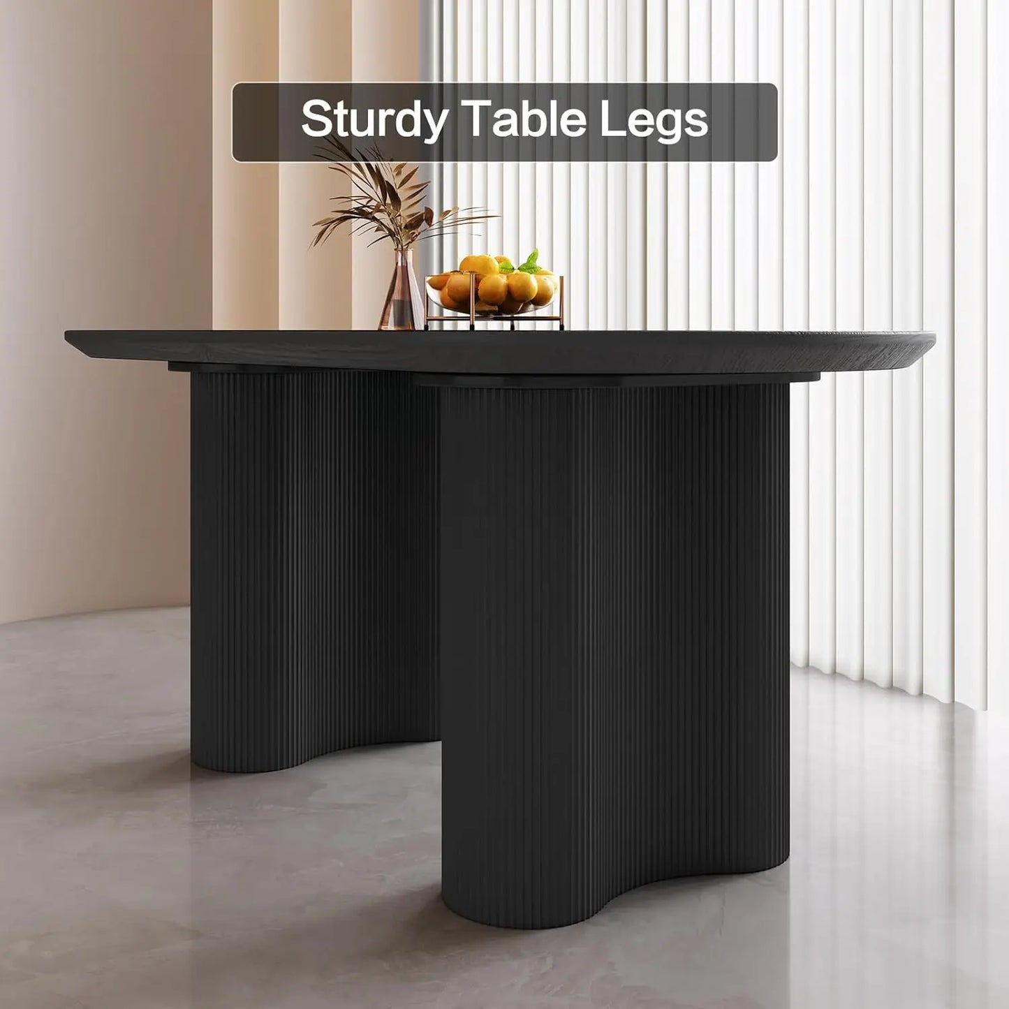 Dining Table Set for 4, 55" Oval Dining Room Table and Chairs Set 4C Baking Paint Technology, Dining Tables with 4 Chairs