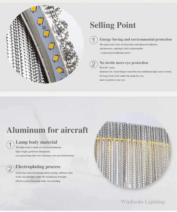 2024 Modern Art Decor Tassel Pendant Lamps Chain Chandelier for Bedroom Living Room Restaurant Lights Winfordo 110V / 220V