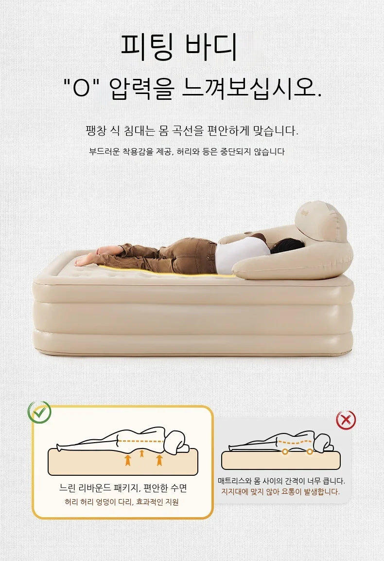 Lohascamping double Self-inflating Mattress Thick 40cm Compact Folding Camping Mattress Sleeping Bed Pad Air bed Mat floor