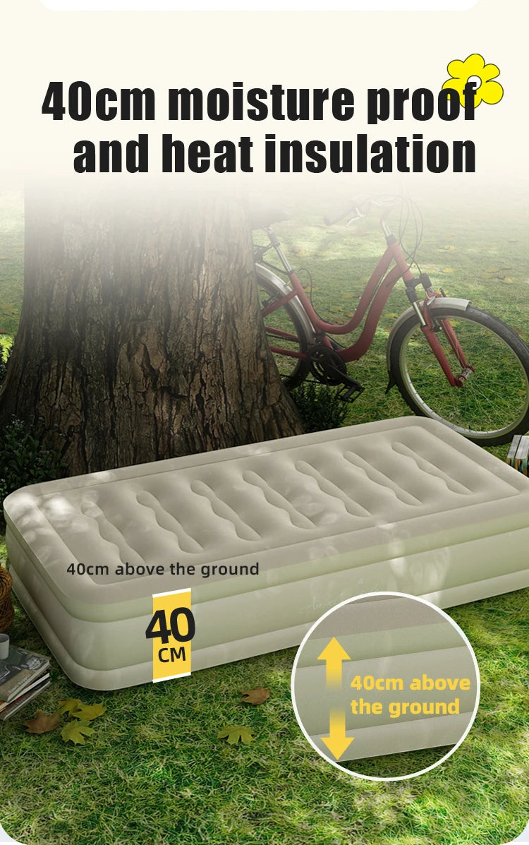 Luxury Twin Size Automatic Inflatable Mattress Camping air Bed with Carry Bags Manufacture Directly Supply