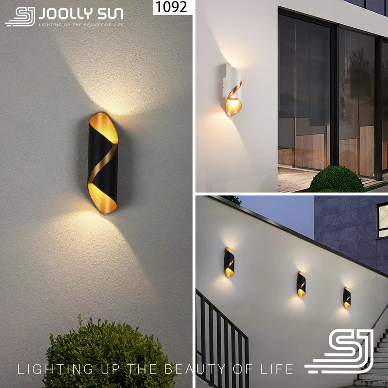 JoollySun Wall Light Outdoor Lamp Home Decor Lighting for Balcony Garden LED Waterproof Aluminium Modern Wall Mounted Sconces
