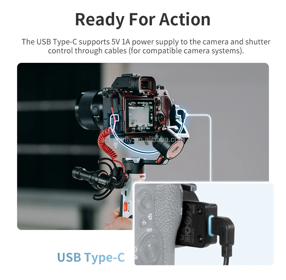 M2S 3-Axis Mirrorless Cameras Gimbal Handheld Stabilizer for Sony Canon Action Compact Camera Smartphones Vlog