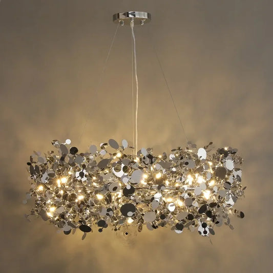 New Stainless Steel Chandelier Post -modern Shallow Luxury Living Room Restaurant Chandelier Gold/chromium Plating Chandelier