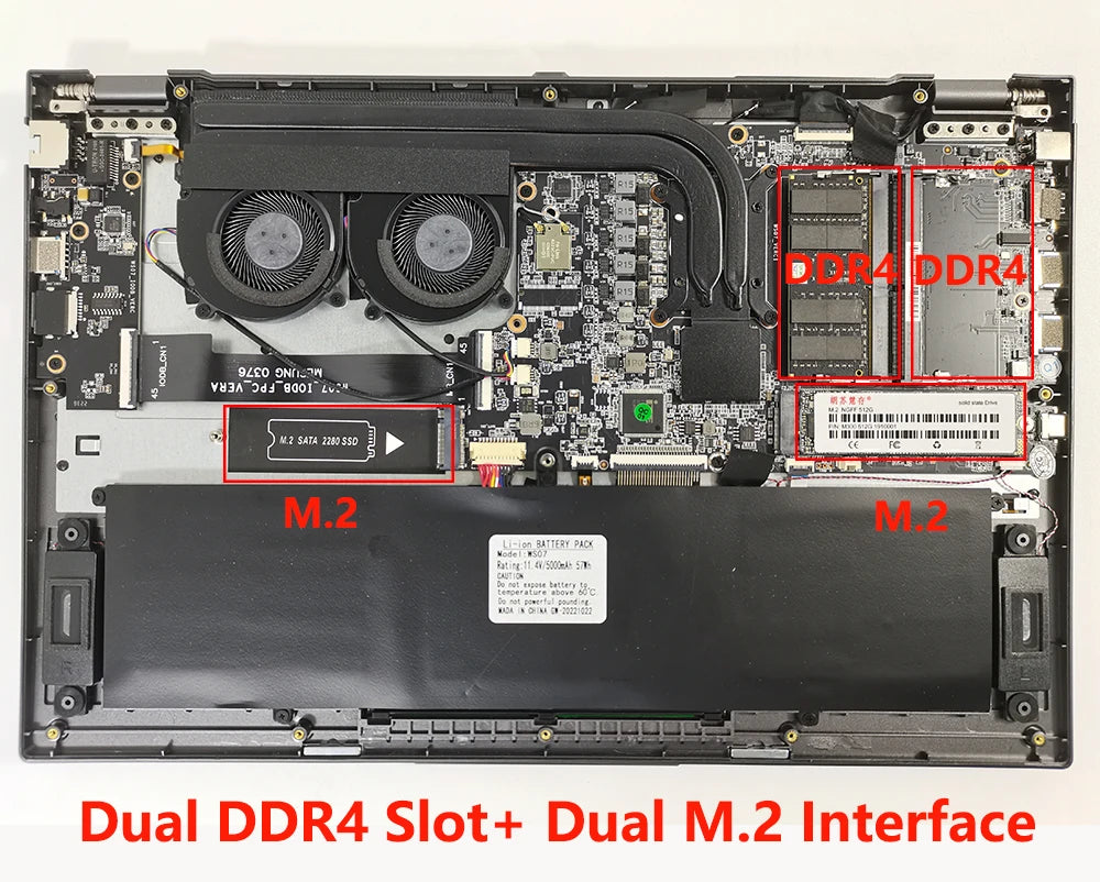 Gaming Office Laptops I5 11th Gen Win11 Metal Notebooks Netbook Portable Computer PC Intel I5-11300H 32GB RAM +1TB Dual M.2 SSD