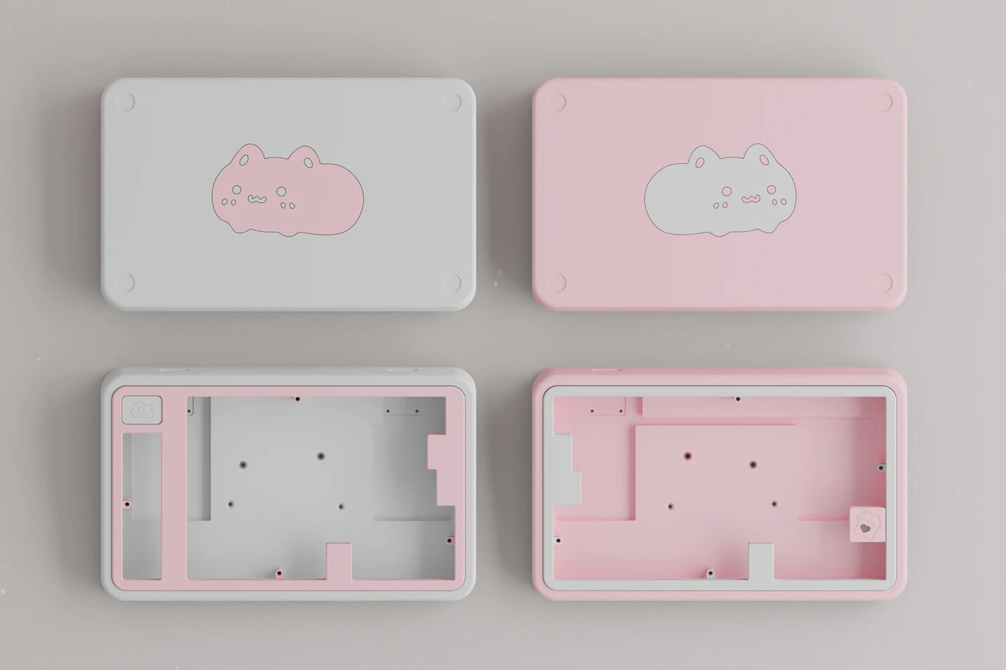 Cute Cat Split Mechanical Keyboard Kit Wireless Tri-mode GASKET Hot-Swap RGB Ergonomic Custom Aluminum Split Gaming Keyboard