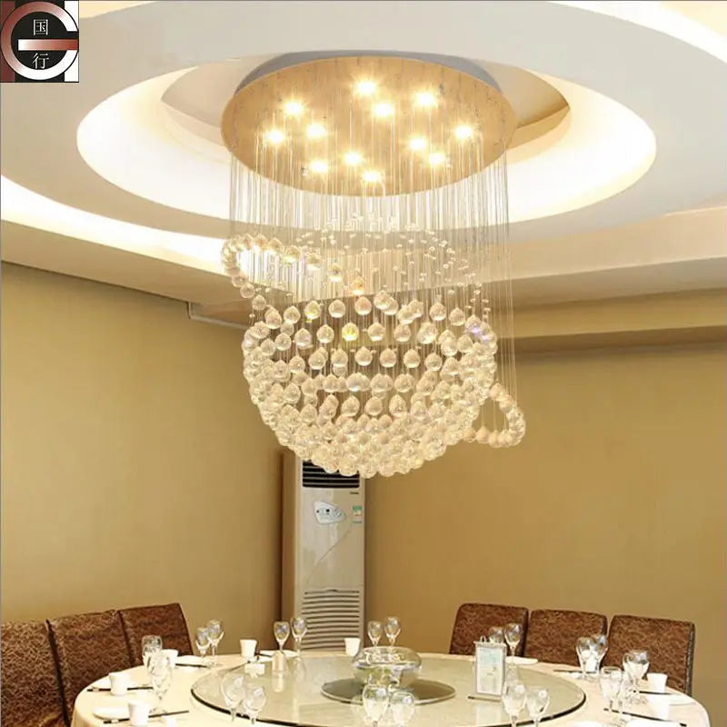 Creative Crystal Chandelier, Hotel Lobby, Restaurant, Duplex Building, Villa, High Ceiling, Living Room, Staircase, Long Chandel