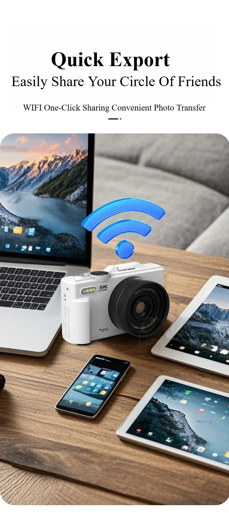 5k HD Digital Camera 75MP 18X Zoom AF Automatic Zoom 3-inch Flip Screen WIFI Web Camcorder Student Travel Shooting Vlog Cameras