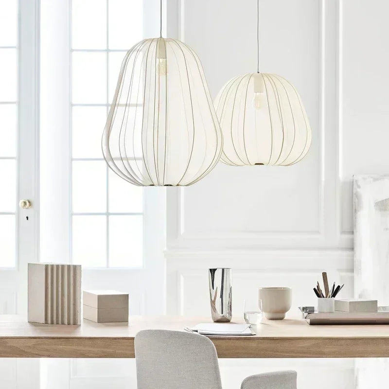 Bolia Balloon Fabric Ceiling Lamps Silk White Ivory Lantern Chandelier Pendant Living Room Bedroom Restaurant Home Decorations