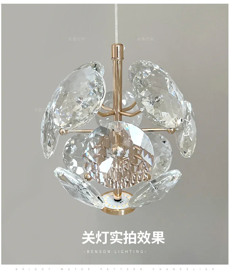 Modern K9 Pure Crystal Bedside Small Chandelier Light Lluxury Crystal Wall Lamp Corridor Ceiling Lamp Bar Decoration Noble Lamps