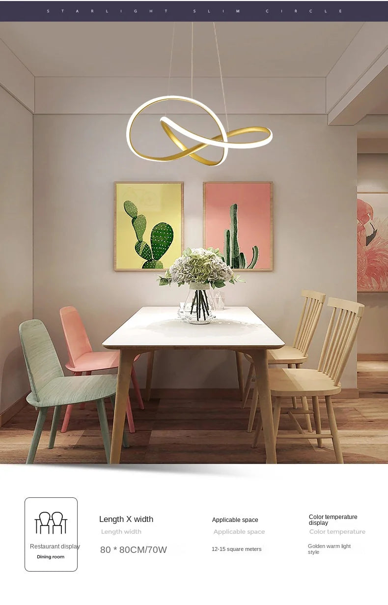 Dining Room Lamp Personality Creativity Clover Restaurant Pendant Lamp Nordic Modern Simple Dining Room Hotel Art Bar Lamp