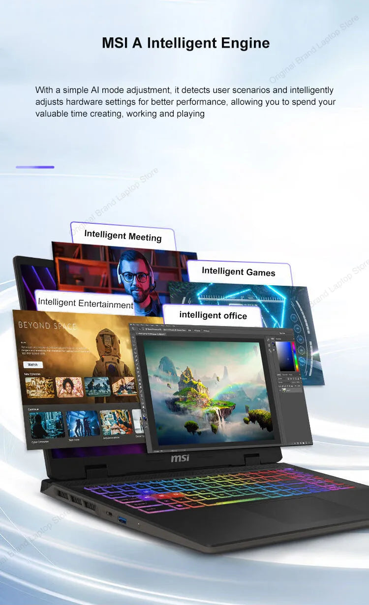 2024 MSI Sword 16 HX Laptop 16 Inch 2.5K QHD 240Hz IPS Screen Notebook i7-14700HX 16GB 1TB SSD RTX4060 Gaming Netbook Computer