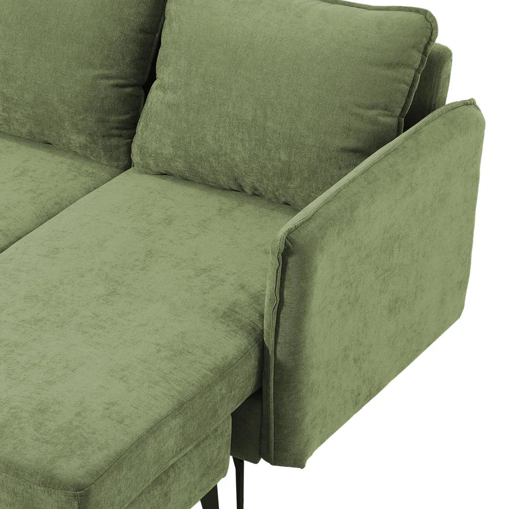 3 Seater Upholstered Corner Sectional Sofa Modern L-Shape Living Room Sofa, 193x136x73cm