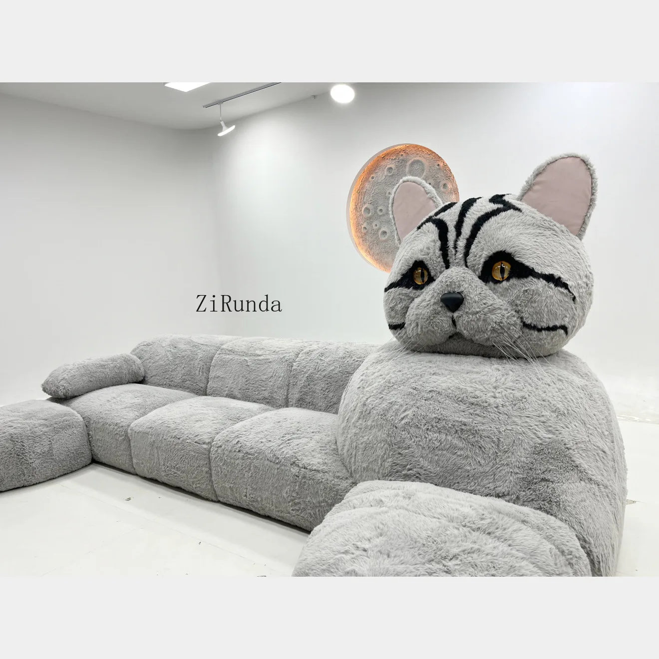 Cat-shaped cartoon animal sofa living room creative size apartment fabric plush sofa
