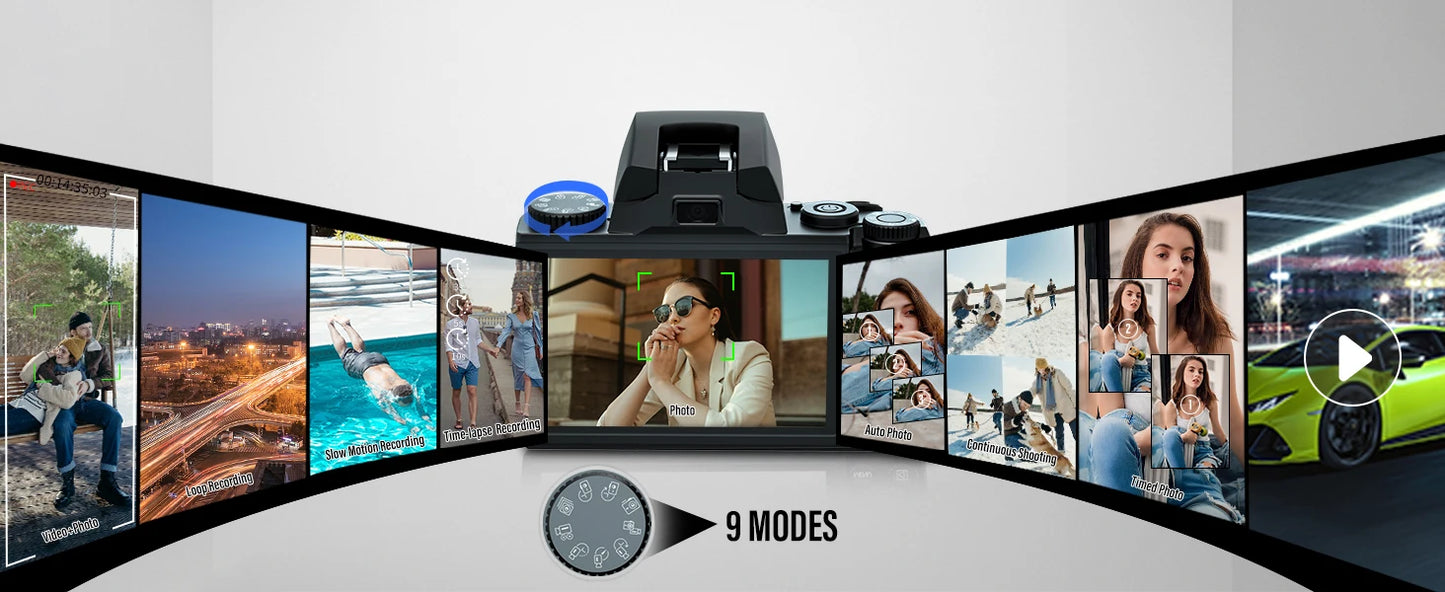 2025 16X Zoom 64MP DSLR HD WIFI Cameras 4.0 Touchscreen 4K Digital for Tiktok Photography Video Live Streaming Vlogging