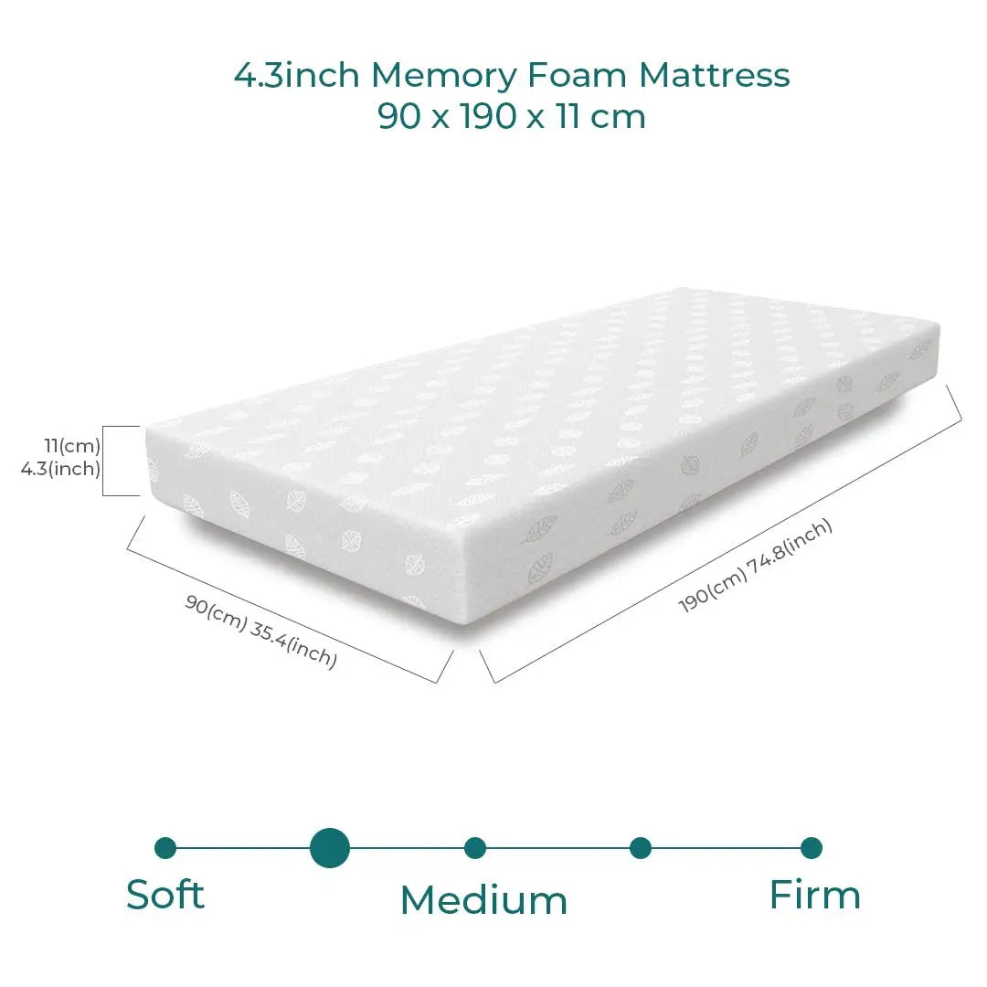 Good Nite Cloud-Like 4.3" Memory Foam Mattress - Plush Pressure-Relieving Topper with Ice Silk Cover for Sweat-Free Sleep
