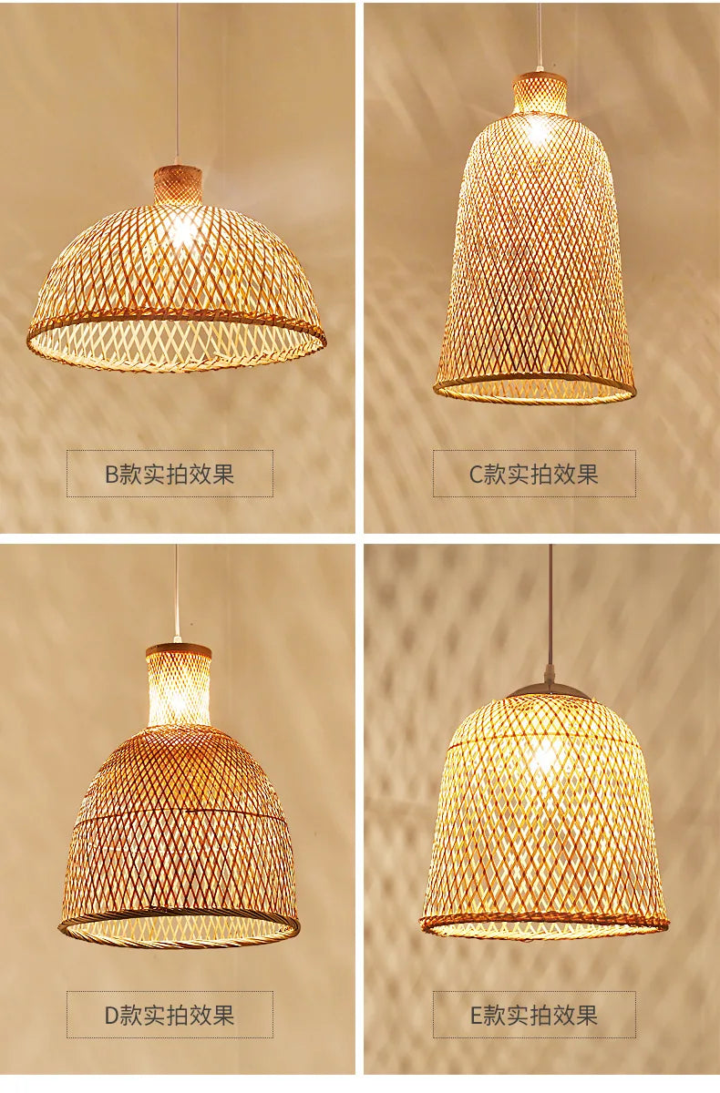 Zen Bamboo Chandelier New Chinese Lantern Hotel Chinese Style Restaurant Restaurant Bamboo Artwork Duplex Staircase Long Chandel