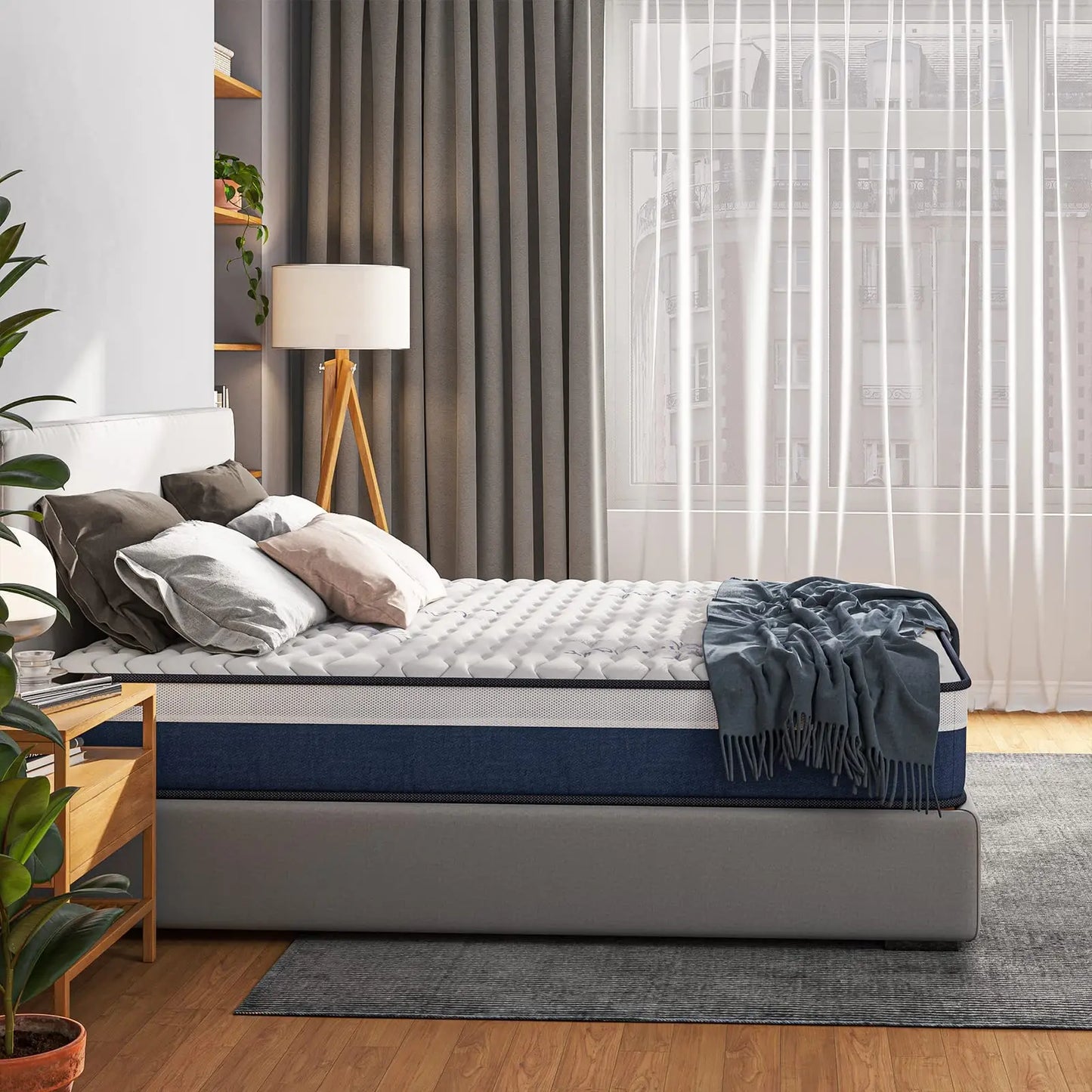 10 Inch Hybrid Mattress with Breathable Memory Foam and Individual Pocket Spring-Medium Firm