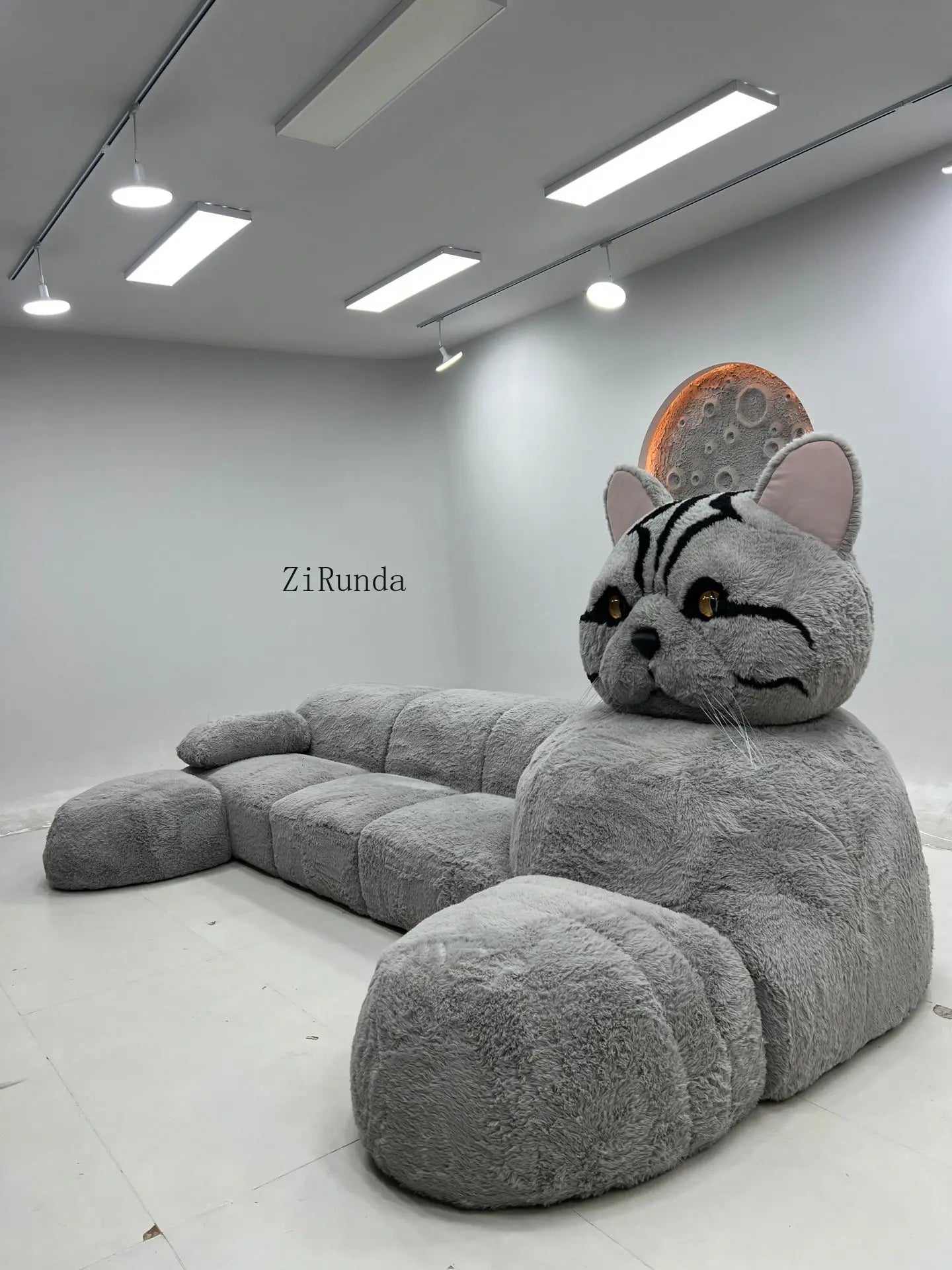 Cat-shaped cartoon animal sofa living room creative size apartment fabric plush sofa