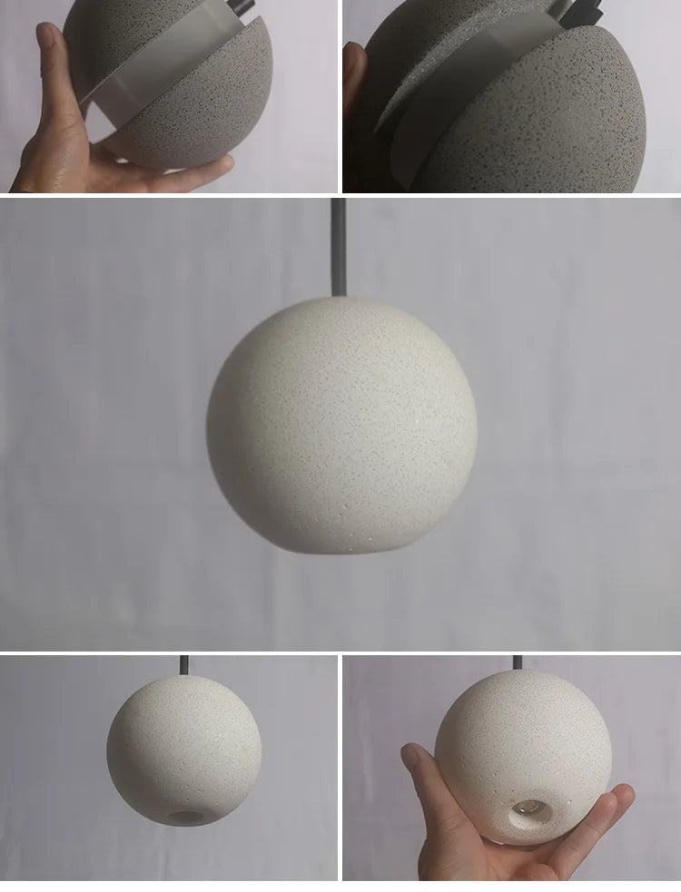 Chandelier Modern Chandelier Modern LED Concrete Ball Pendant Light Minimalist Mini Globe Cement Chandelier Home Decor
