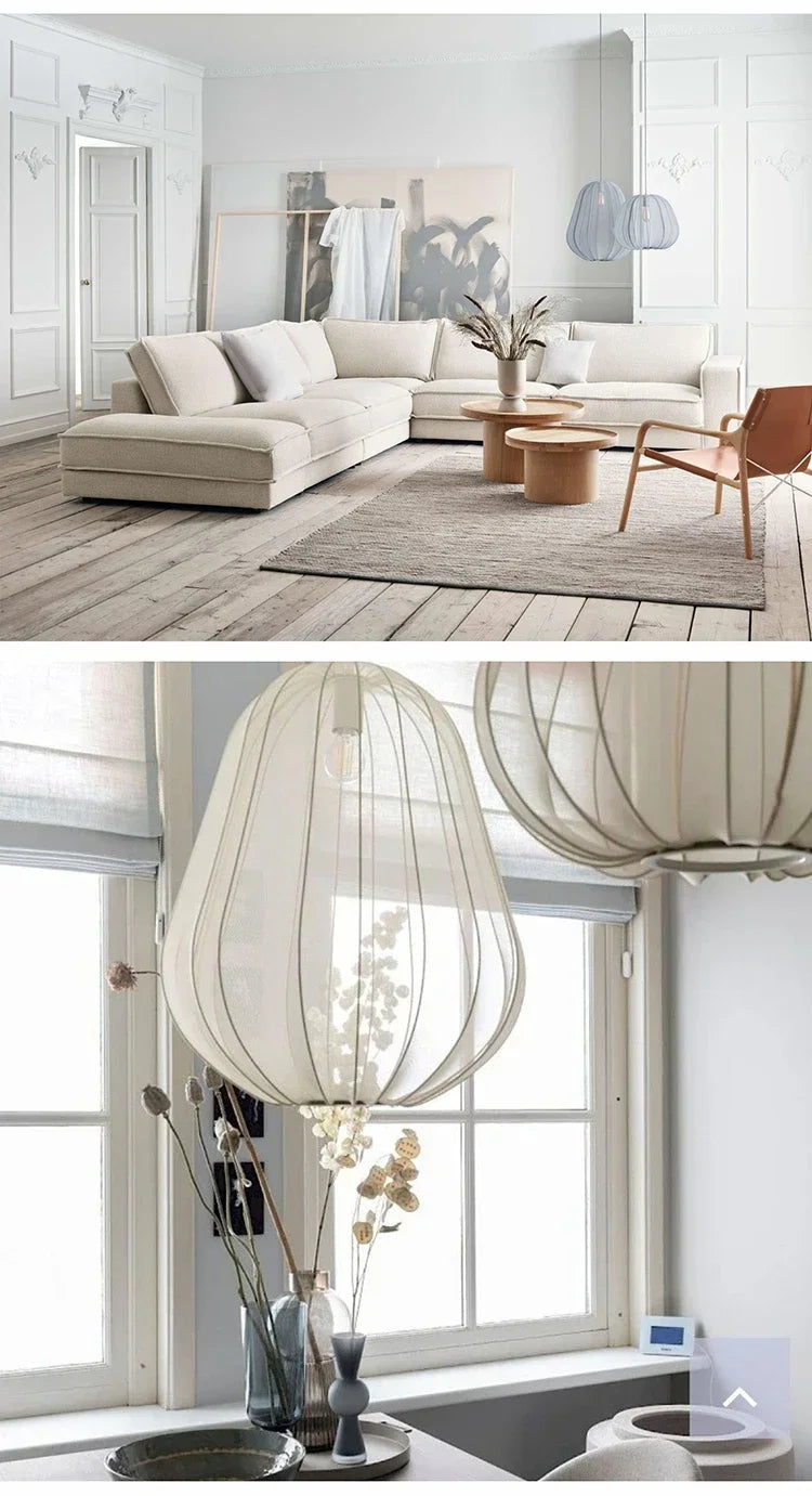 Bolia Balloon Fabric Ceiling Lamps Silk White Ivory Lantern Chandelier Pendant Living Room Bedroom Restaurant Home Decorations