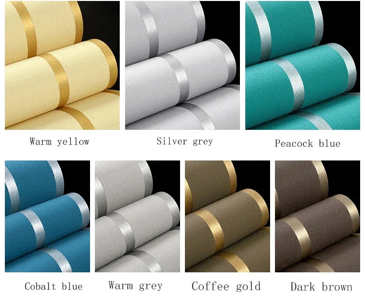 3d Wallpaper Modern Simple Striped Pattern Living Room Tv Background Home Decor Deerskin Texture Non Self Adhesive Wall Sticker
