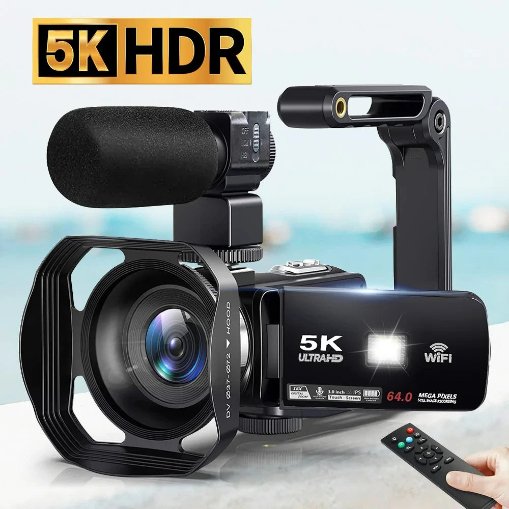 New 5K Ultra HD Digital Camera 60FPS 18X Zoom 3 Inch LCD Touch Screen Ultra HD WIFI Recording Camcorder Portable Digital Camera