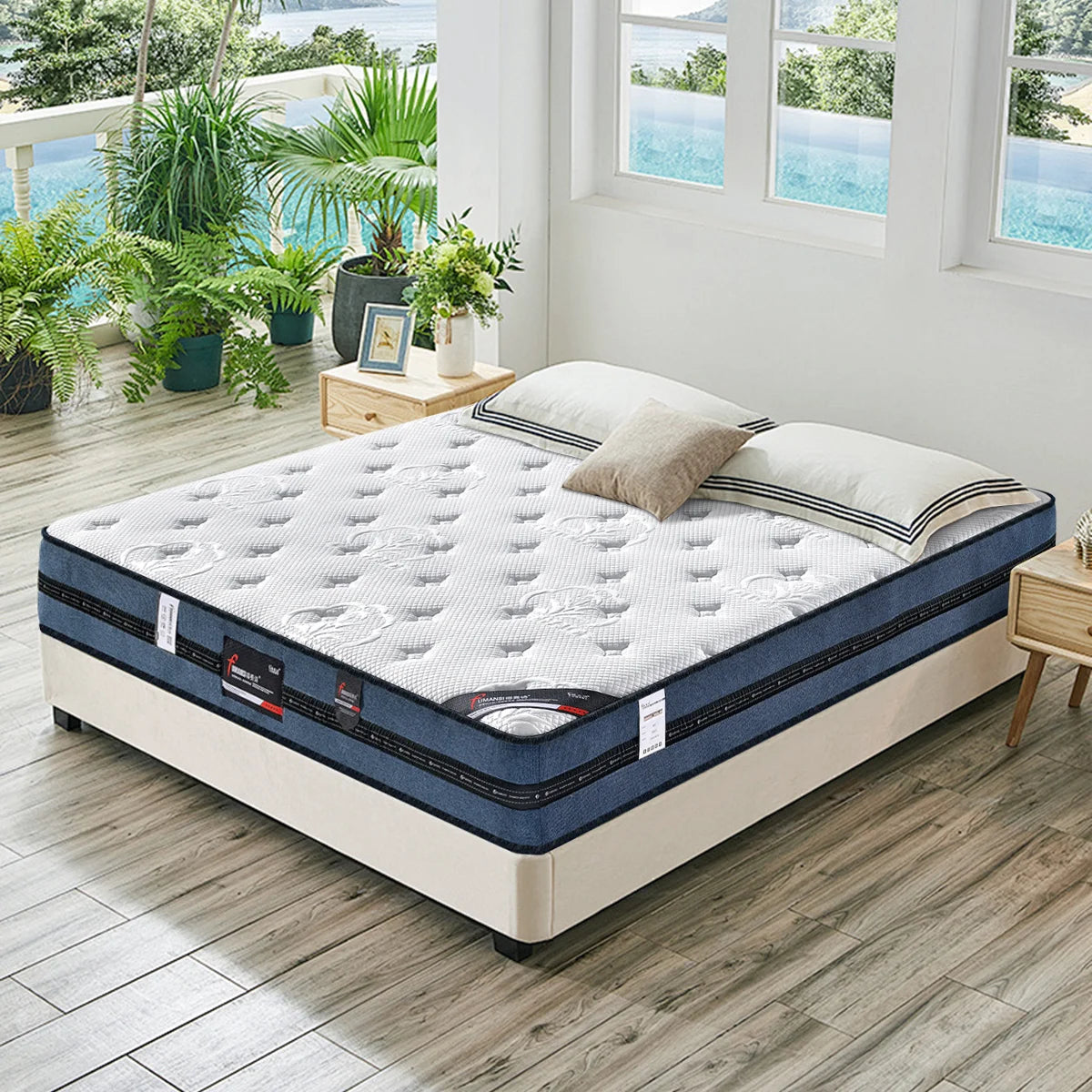 Promotional Hot Sale Double King Size Hotel Bed Mattress Pocket Spring Memory Foam Mattress With High Quality