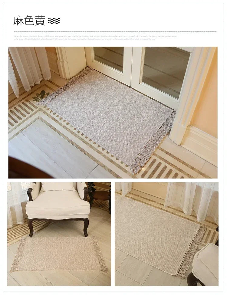 WINLIFE Cotton Blending Fiber Carpets Decorative Area Rugs For Living Room/Bedroom Entrance Doormat Bedside Rugs Washable Mats
