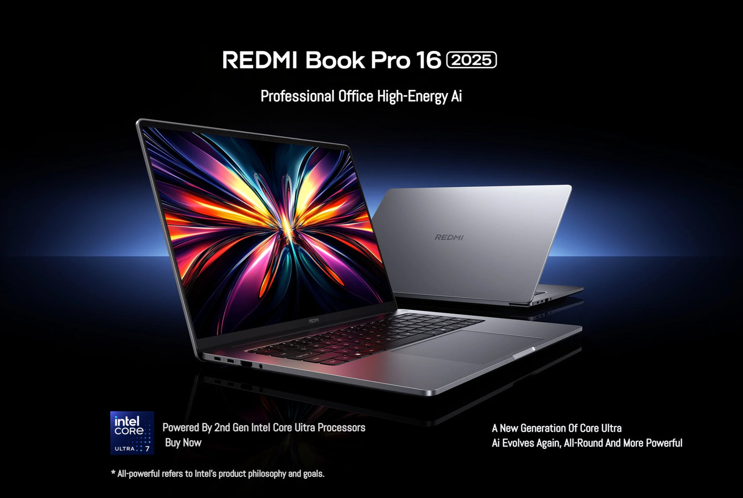 Xiaomi REDMI Book Pro 16 2025 Laptop Ultra 7 255H/Ultra 5225H Intel Arc Graphics 32GB LPDDR5X 1T SSD 16-inch 165 Hz 3.1K Screen
