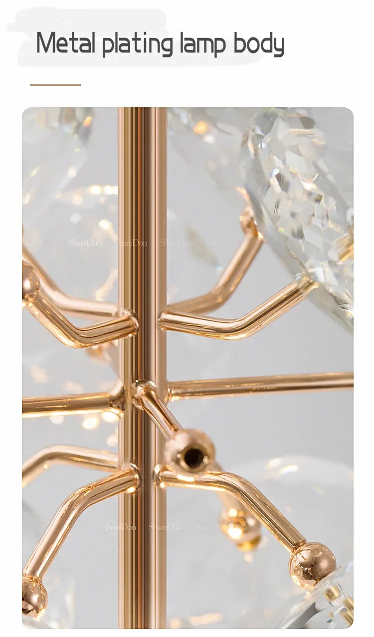 Modern K9 Pure Crystal Bedside Small Chandelier Light Lluxury Crystal Wall Lamp Corridor Ceiling Lamp Bar Decoration Noble Lamps