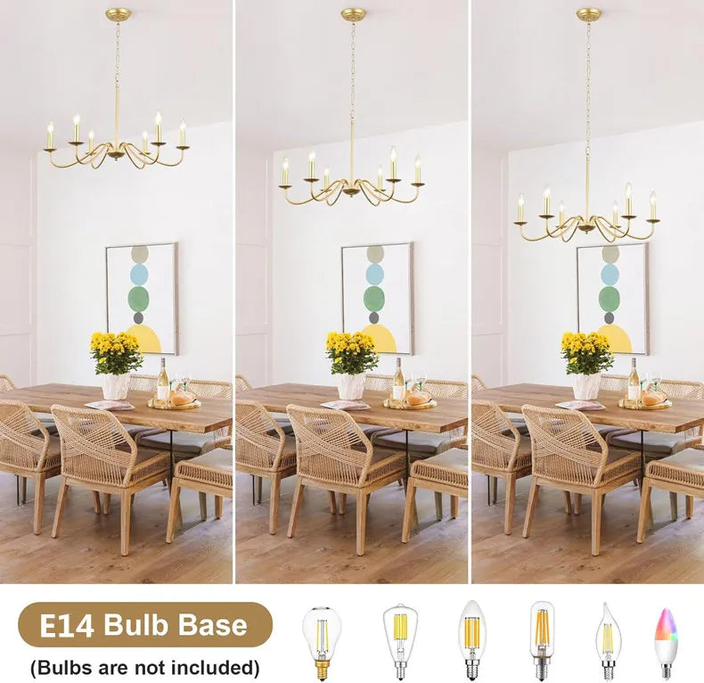 Retro Loft Living Room Chandelier Lighting E14 Vintage American Style Black/Gold Ceiling Chandelier Household Dining Room Light