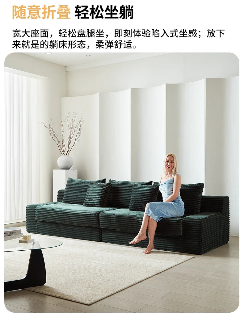 Designer Living Room Couch Bed Fabric Modern Foldable 2025 Boneless Sofa Puffs Vacuum Sleeper Woonkamerbanken Furniture Home