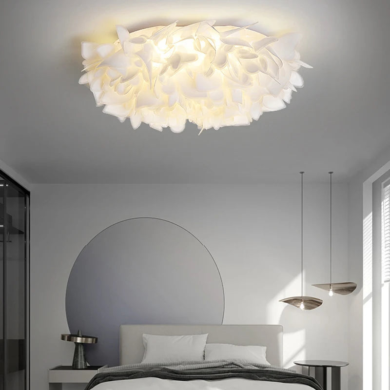 Nordic Luxury Fashion Petal Iron PVC LED Decor Home Atmosphere Ceiling Light Bedroom Foyer Dining Room Lighting Fixtures