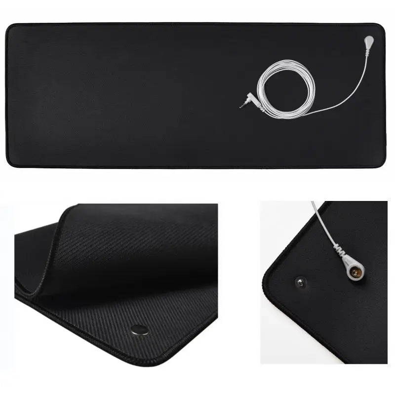 Half Grounding Mat for Bed Anti-slip PU Leather Earthing Mattress With Grounding Cord & Plug Adapter