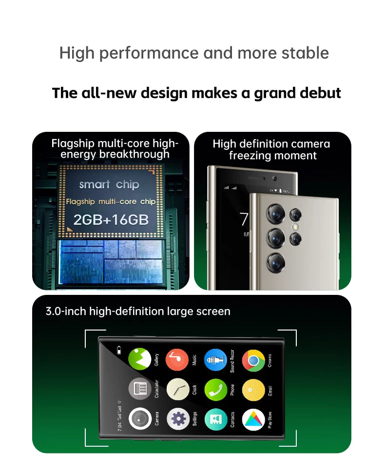 SERVO S26 Mini 3G Smartphone Android 9.0 System 2 SIM Cards 2GB+16GB Play Store Face Unlock WiFi Hotspot 3.0" Small Smart Phones