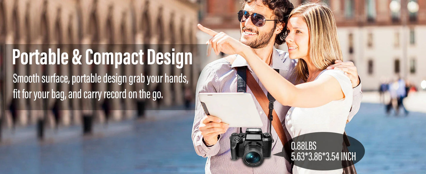 2025 16X Zoom 64MP DSLR HD WIFI Cameras 4.0 Touchscreen 4K Digital for Tiktok Photography Video Live Streaming Vlogging