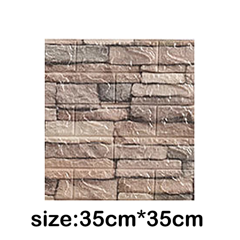 12Pcs 35*30cm High Quality 3D Foam Wall Panel Brick Retro Wallpaper Ceiling Self Adhesive Wallpanel Background Home Decoration