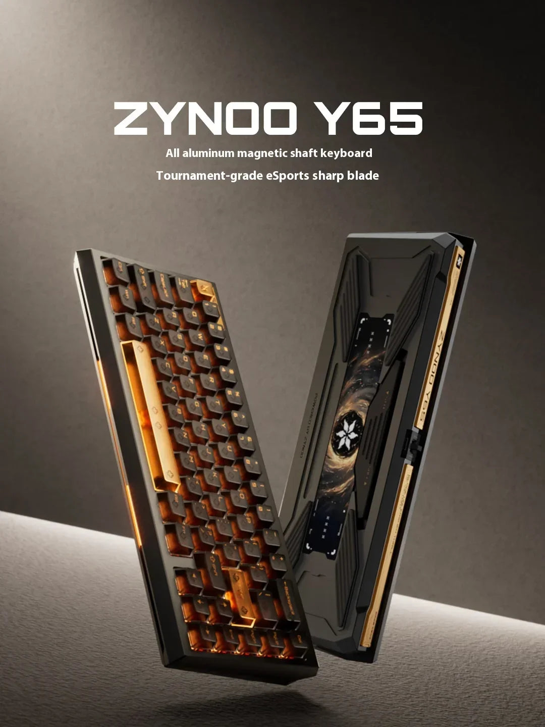 ZYNOO Y65 Magnetic Switch Keyboard Wired Gaming Aluminum Alloy 8K RGB Mechanical Keyboard 0.001mm RT Gasket Keyboard PC Gamer