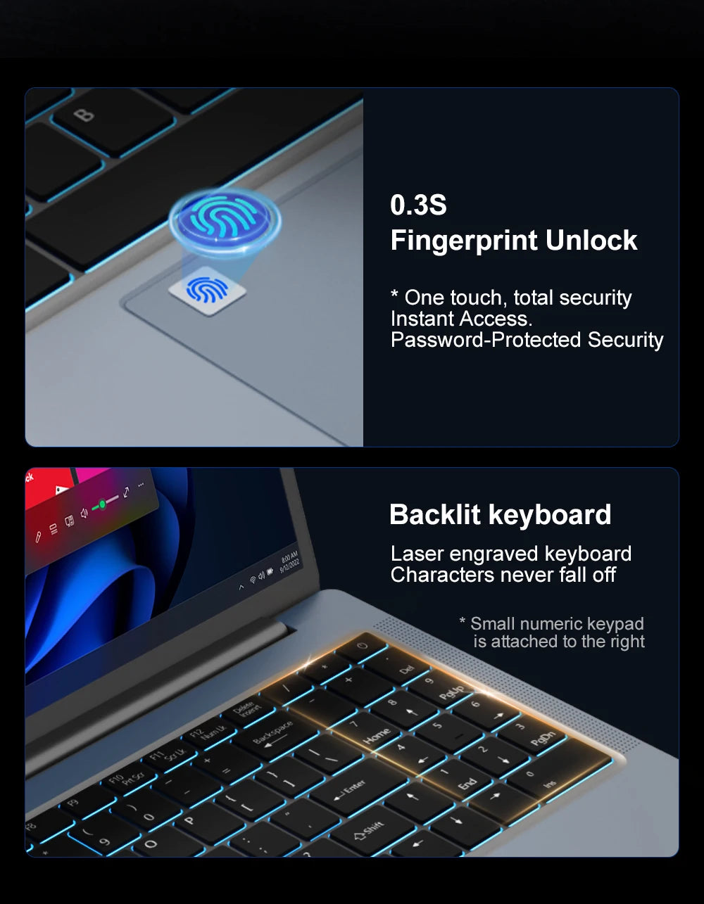 Ninkear N16 Pro Gaming Laptop 13th Intel i7-13620H 16-inch 2.5K IPS 120Hz Computer 32GB DDR4+1TB SSD WiFi 6 Fingerprint Unlock
