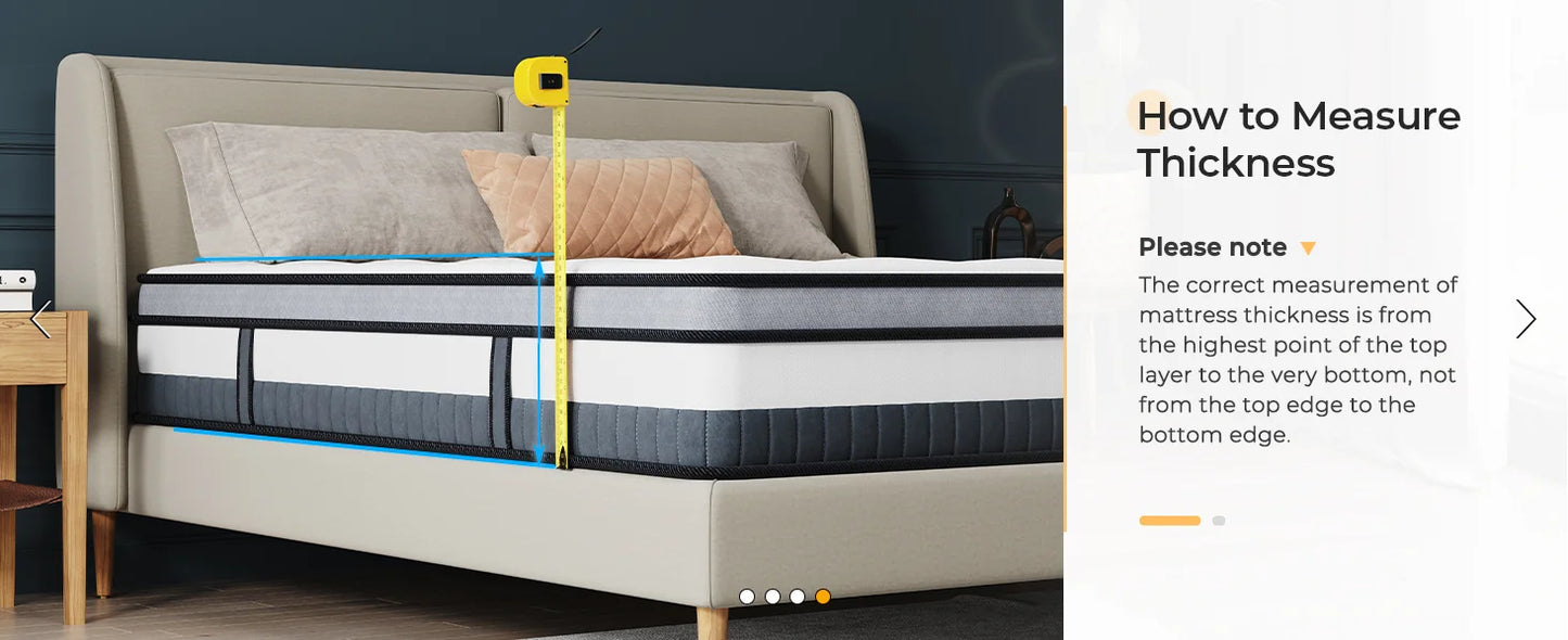 Vesgantti 11 Inch Pocket Sprung Mattress with Breathable Foam and Individually Pocket Spring - Medium, Luxury Box Top Collection