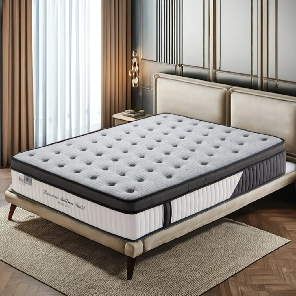 Import Luxury Hotel Queen king Size Custom Mattress 35cm Compress Memory Foam the Best Pocket Spring Mattress From Supplier
