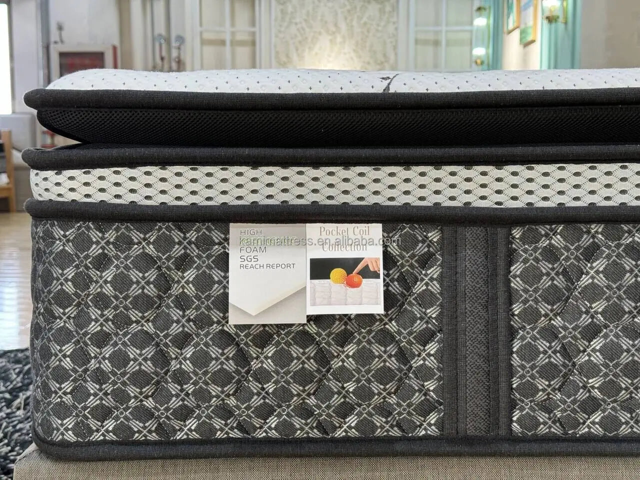 Import Luxury Hotel Queen king Size Custom Mattress 35cm Compress Memory Foam the Best Pocket Spring Mattress From Supplier